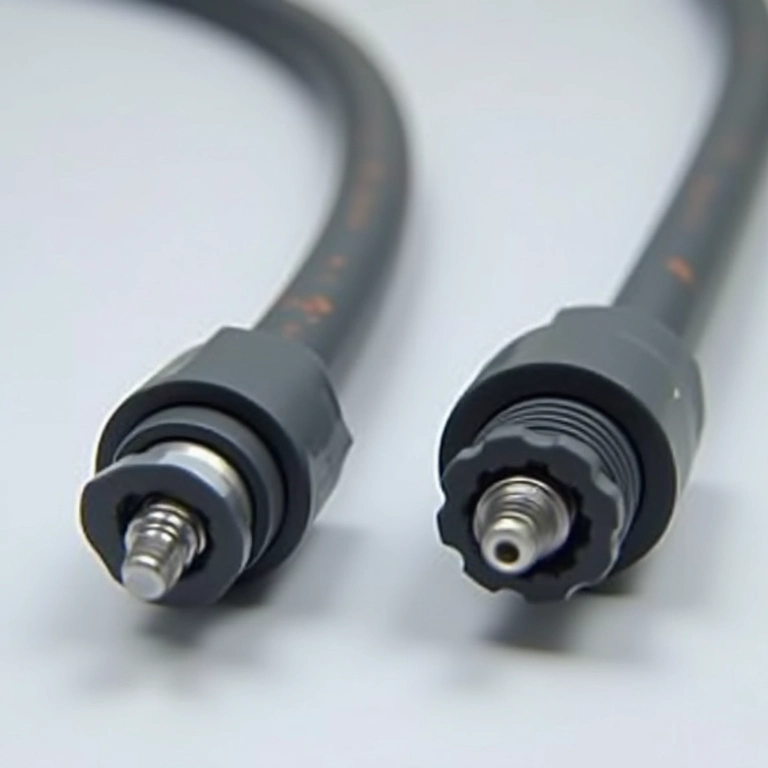 Comparativo de cabos de vela de silicone com diferentes diâmetros e comprimentos.