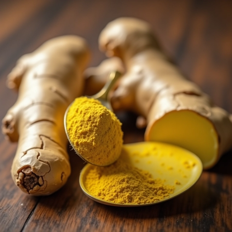 Comparativo entre gengibre em pó e gengibre fresco para sucos.