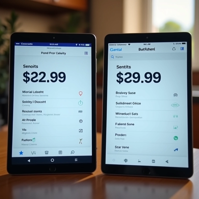 Comparativo entre microcrédito e financiamento para capital de giro em tablets.