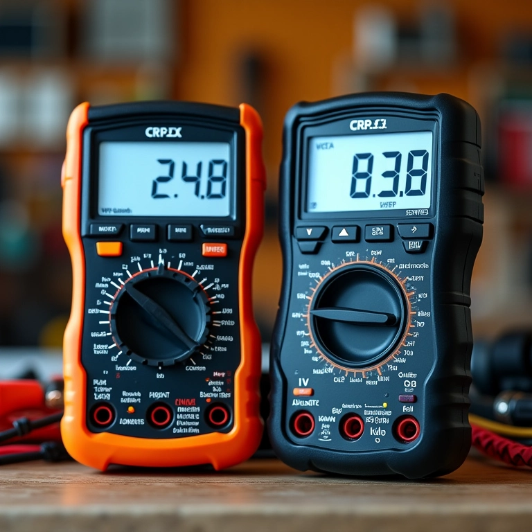 Comparativo: multímetro analógico vs. digital.