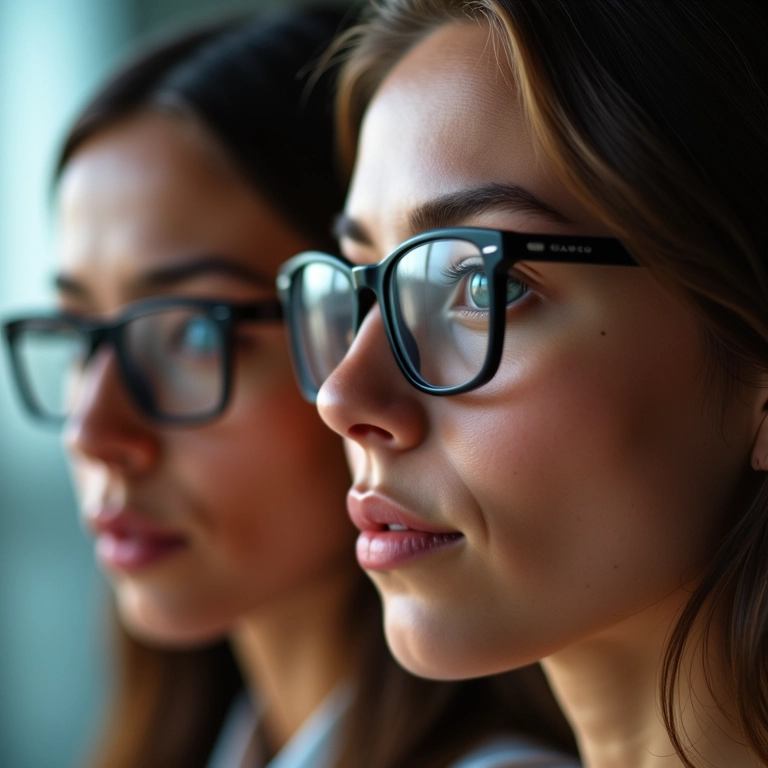 Comparativo: óculos para astigmatismo e miopia.