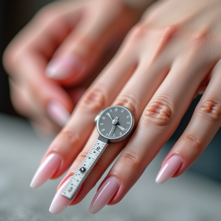 Comprimento ideal para unhas stiletto.