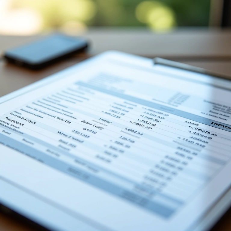 Conciliação de contas bancárias em tablet.