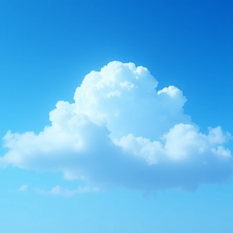 Condensação do vapor d'água formando nuvens no céu azul.