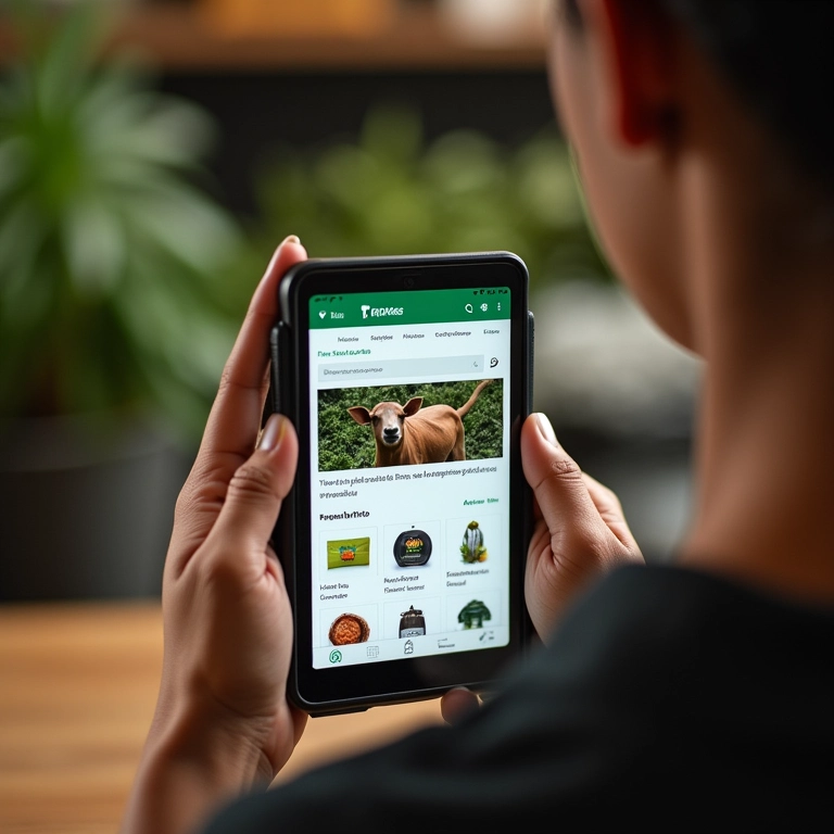 Configuração de loja no Mercado Livre em um tablet.