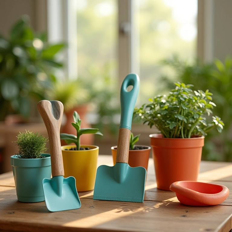 Conjunto de ferramentas infantis para jardinagem Tramontina.