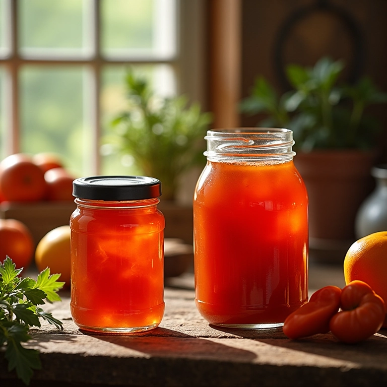 Conserva de jiló em potes de vidro.