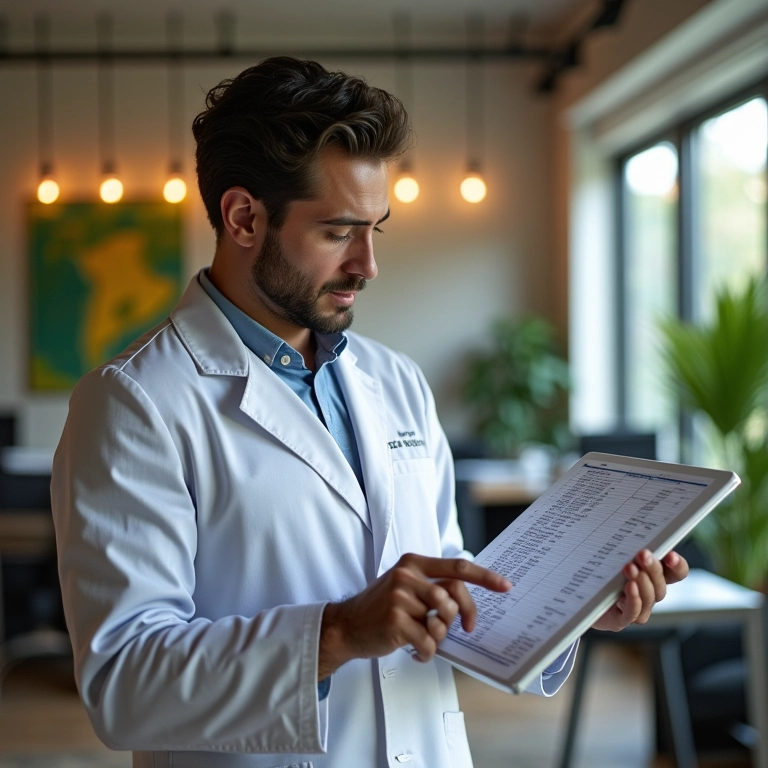 Consultora financeira explicando planilha em tablet em escritório moderno com decoração brasileira.