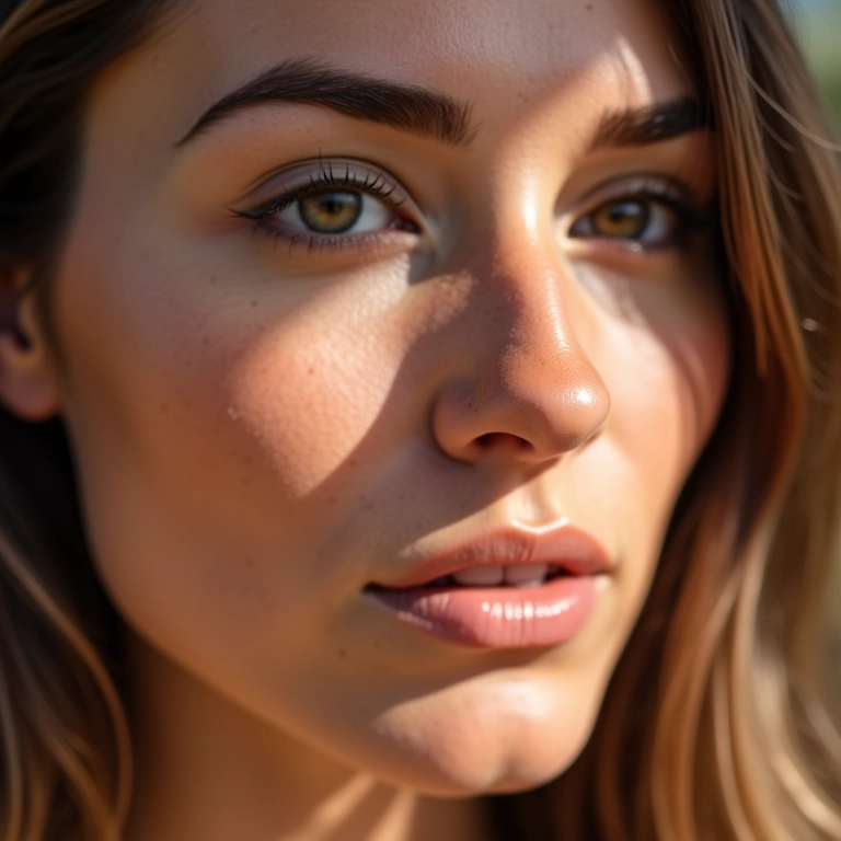 Contorno do nariz com bronzer.