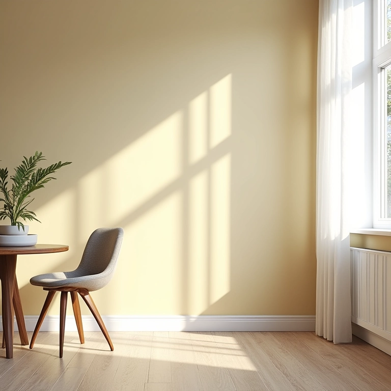 Cores claras da Suvinil ampliando visualmente um studio.