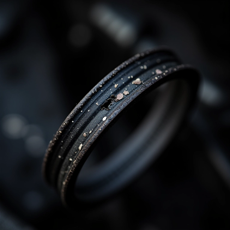 Correia do alternador com rachaduras e desgaste.