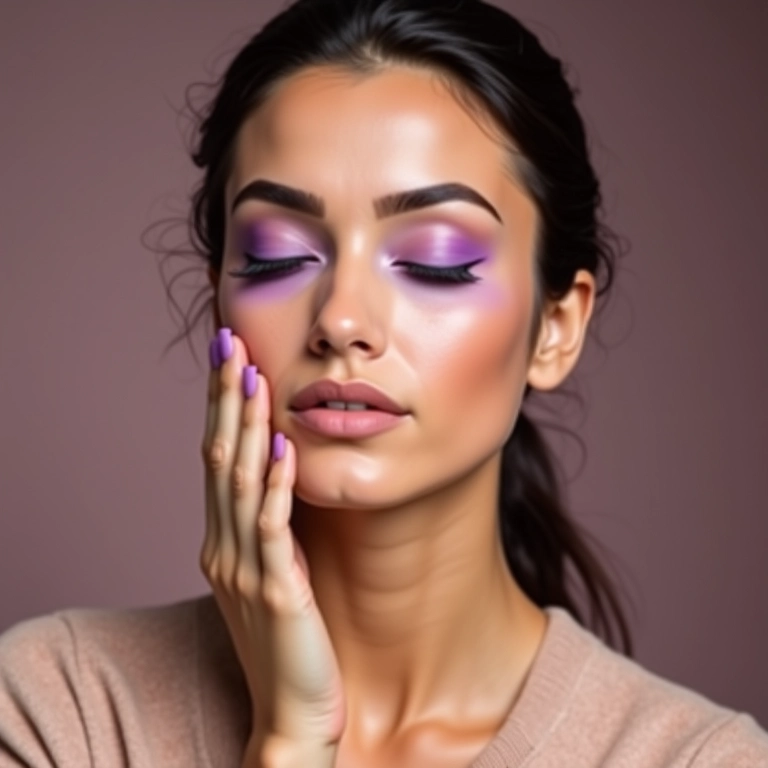 Corretivo lilás/roxo para neutralizar manchas amareladas.