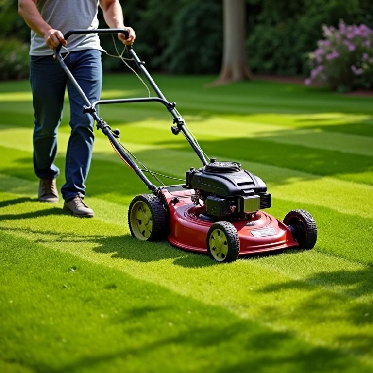 Cortando a grama na altura e frequência ideais.