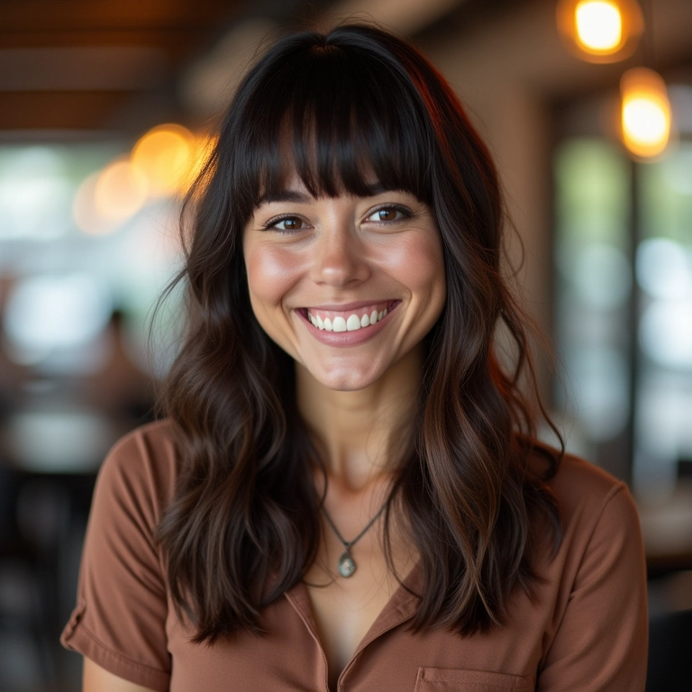 Corte long bob com franja: um look moderno e estiloso.