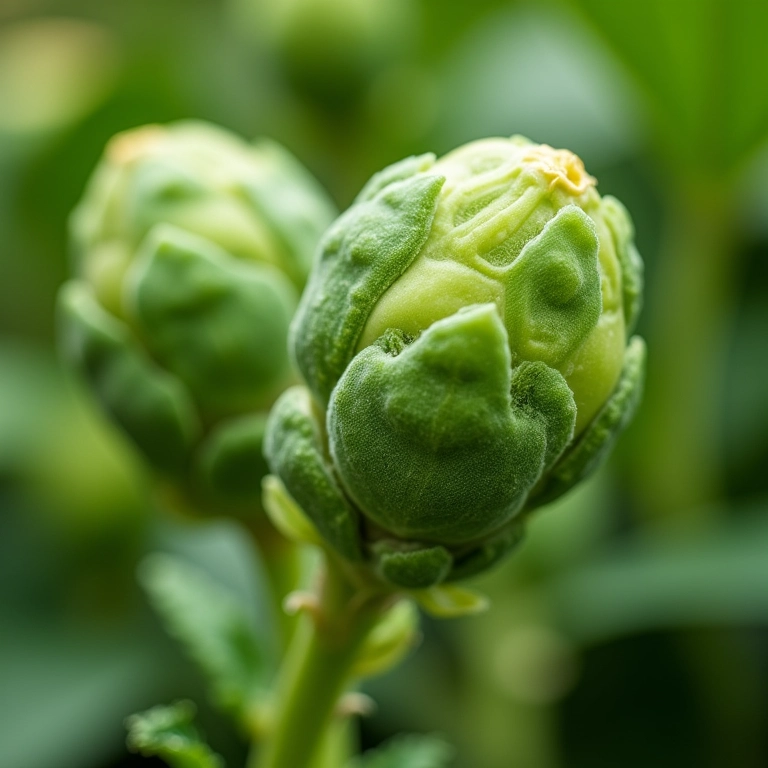 Couve-de-bruxelas crescendo na horta.