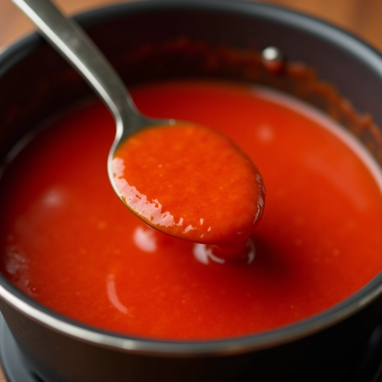 Cozinheiro adicionando bicarbonato ao molho de tomate.