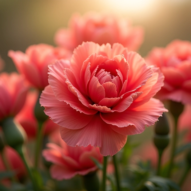Cravos vermelho claro representando admiração e carinho.