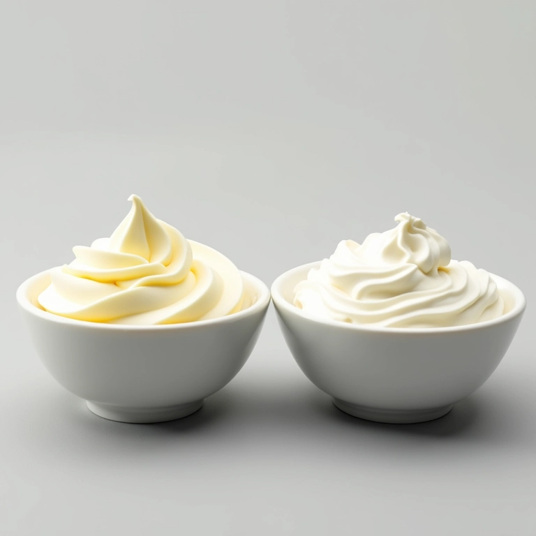 Creme de leite fresco e de caixinha lado a lado.