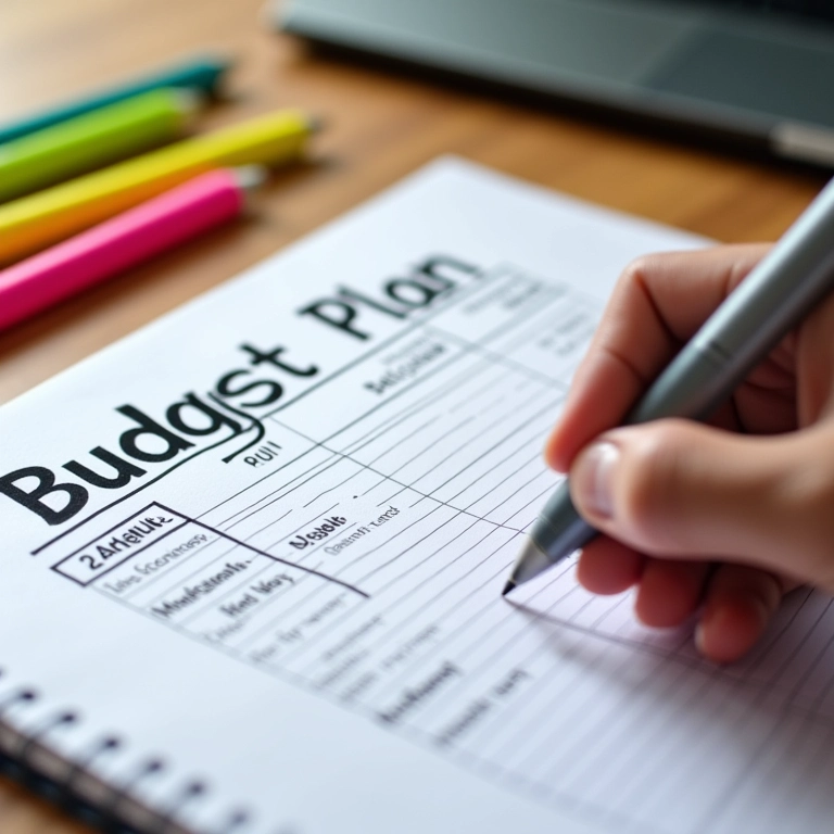 Criando um orçamento detalhado para controlar as finanças.