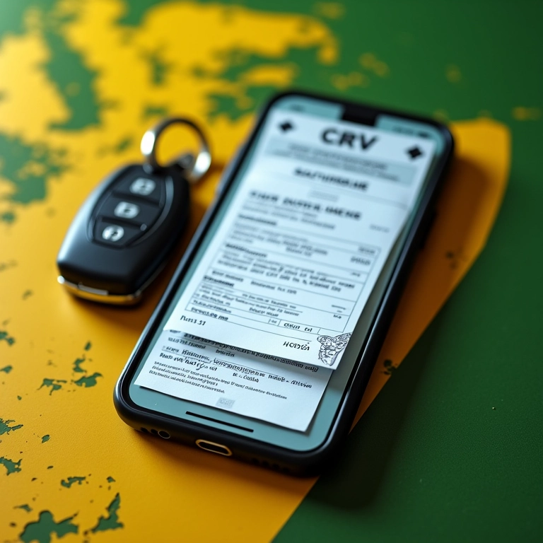 CRV digital exibido em um smartphone.