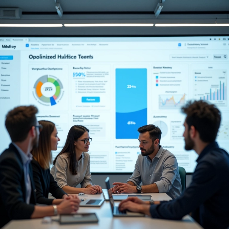 Dashboard do Optimizely exibindo configurações avançadas de teste.