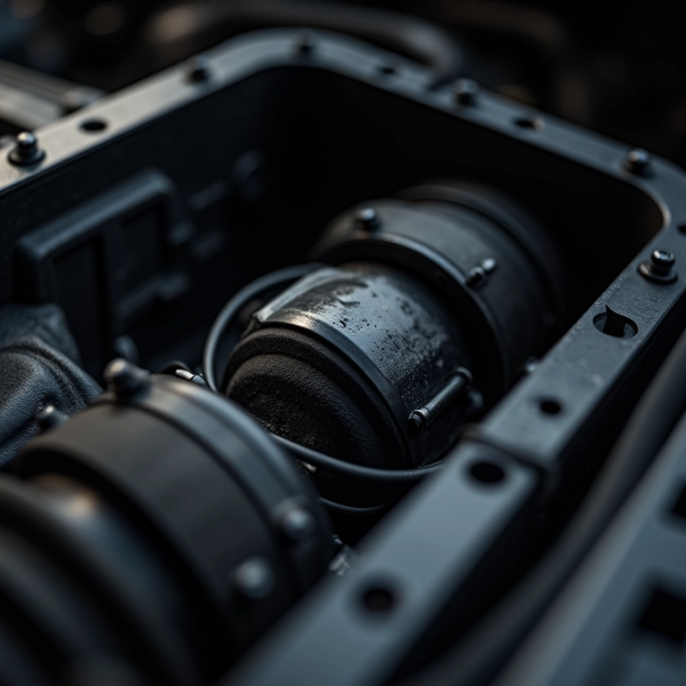 Defletor de óleo dentro do cárter.