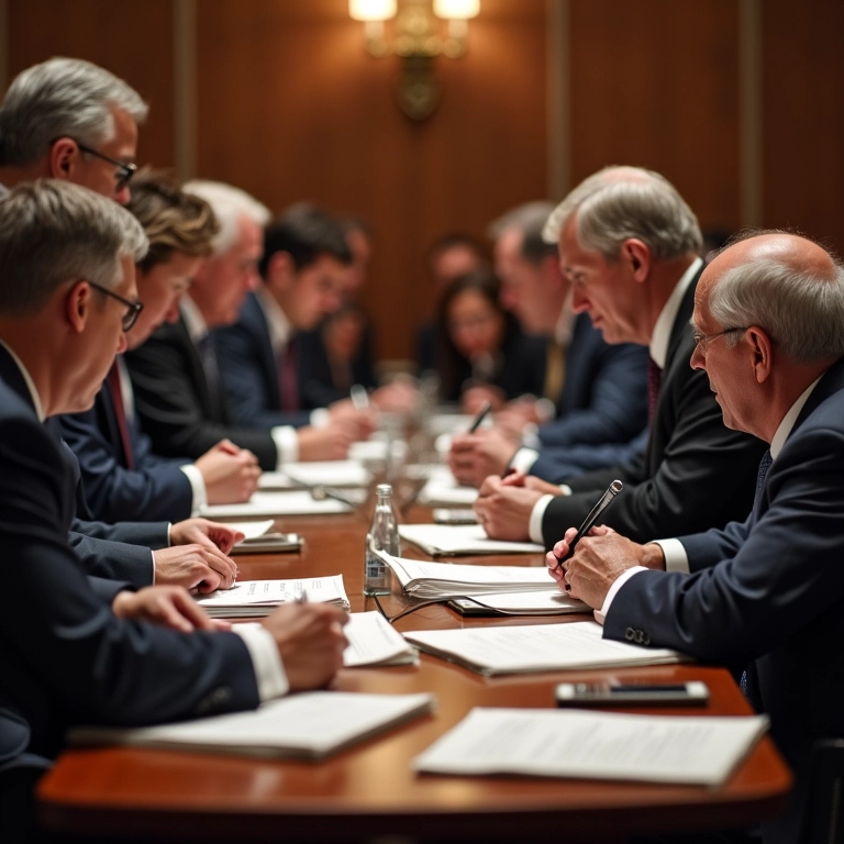 Delegação assinando o Protocolo de Montreal.