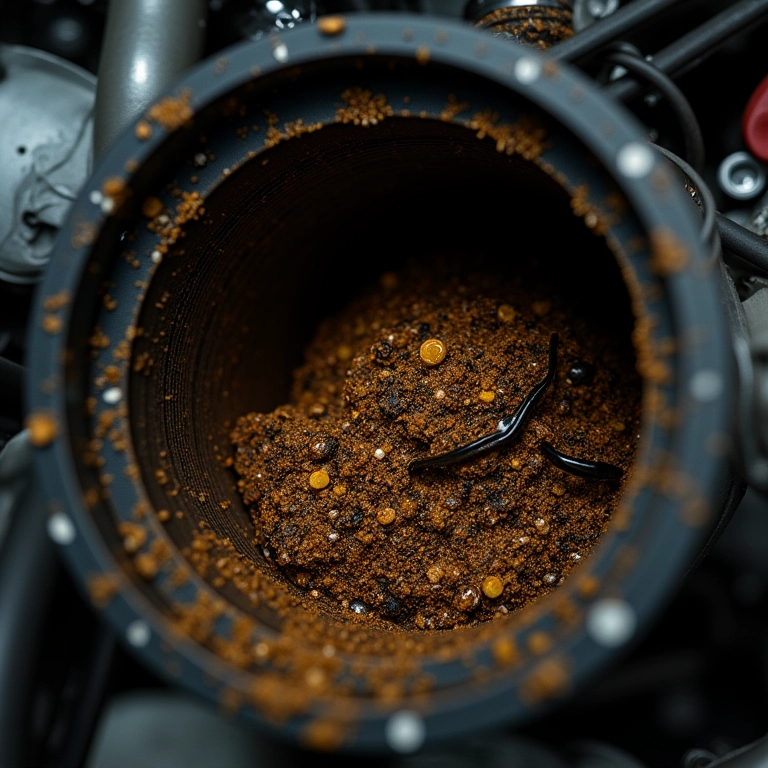 Depósitos de óleo no motor.