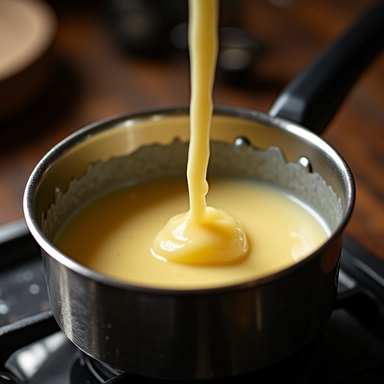 Derretendo a manteiga em fogo baixo para começar o preparo do molho branco.