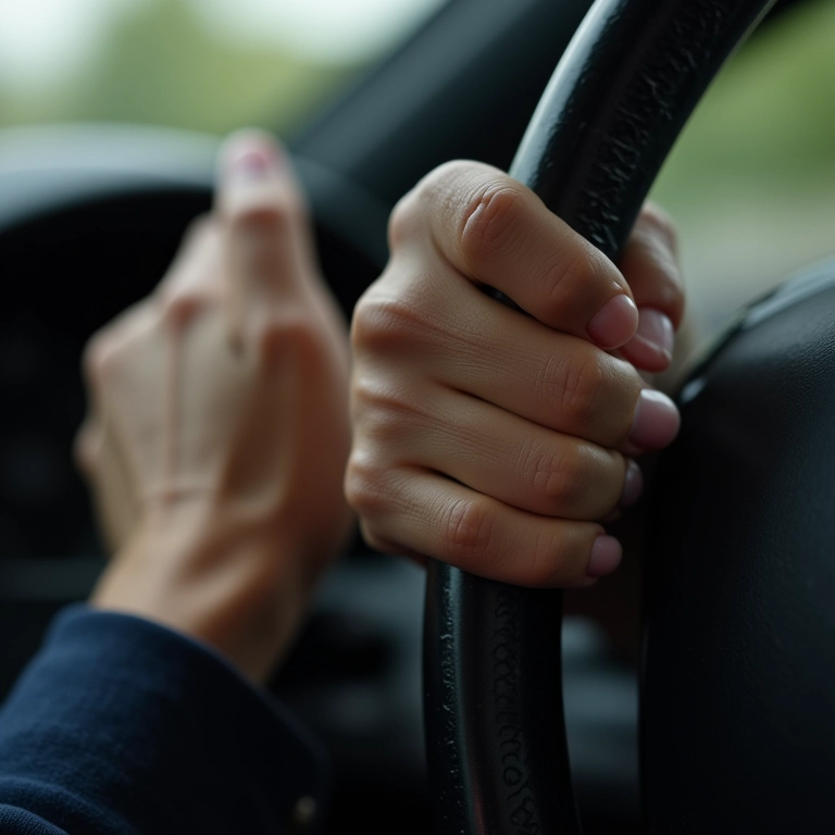 Desgaste do volante causado pelo atrito e suor das mãos.