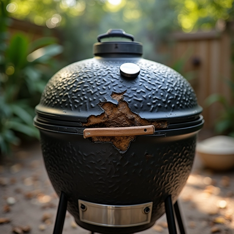 Desvantagens de uma churrasqueira pré-moldada com rachaduras.