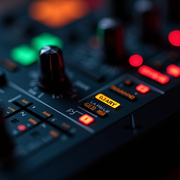 Detalhe da etiqueta de voltagem de um mixer.