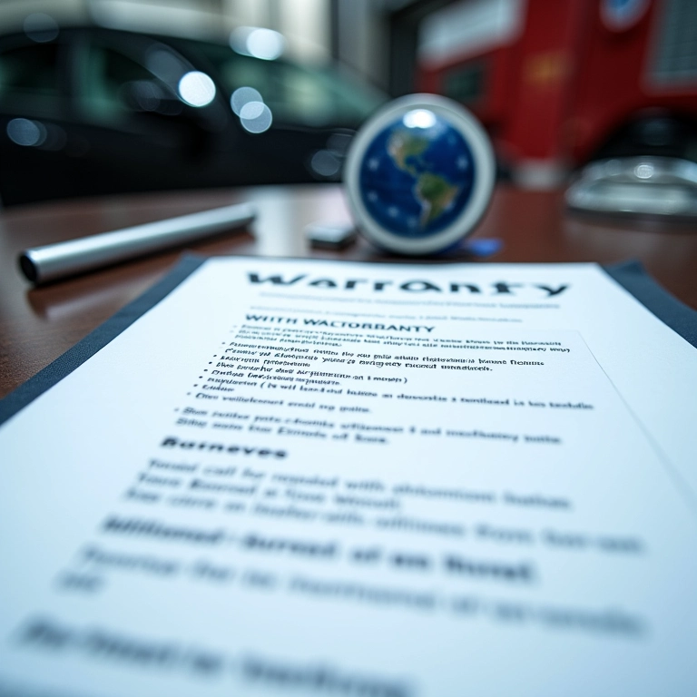 Detalhe de documento de garantia com cláusulas importantes.