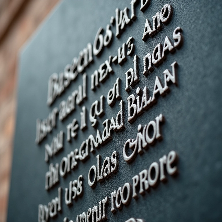 Detalhe de placa comemorativa sobre a história de Brasília.