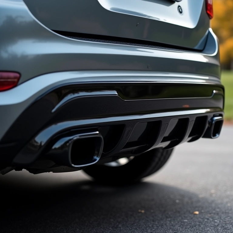 Detalhe de um overbumper estiloso em um SUV, destacando o design personalizado e moderno.