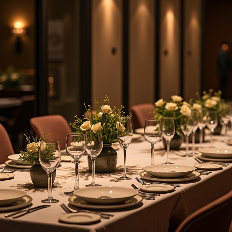 Detalhes que fazem a diferença na sala de jantar: louças, talheres e centros de mesa.