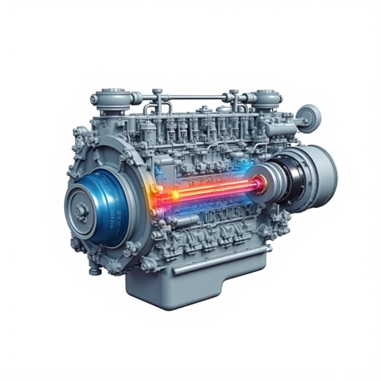 Diagrama de motor mostrando o ciclo termodinâmico e a eficiência da compressão.