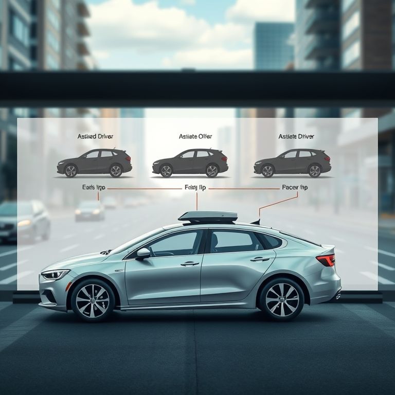 Diagrama mostrando os níveis de autonomia em carros autônomos.