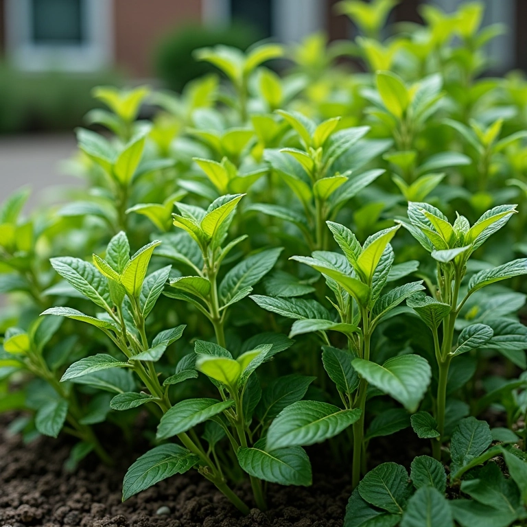 Dichondra Silver Falls criando um design de jardim moderno.