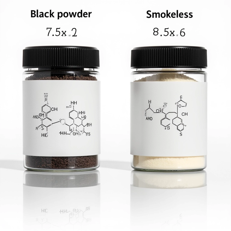 Diferenças entre pólvora negra e pólvora sem fumaça.