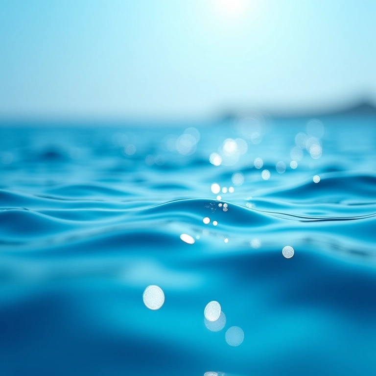 Diferentes níveis de salinidade na água do oceano e seu efeito na cor e clareza.