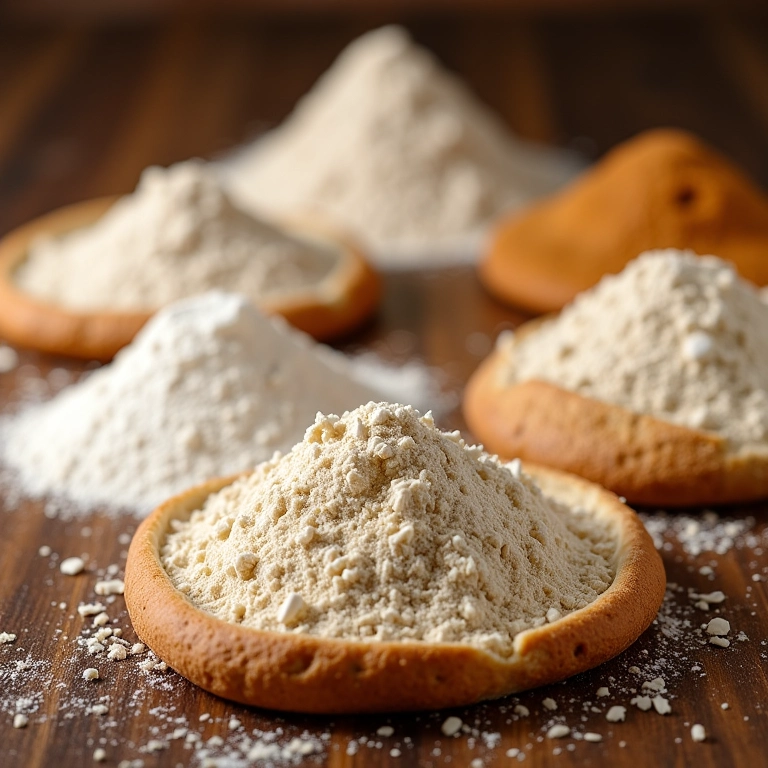 Diferentes tipos de farinha para variar a receita do pão sírio.