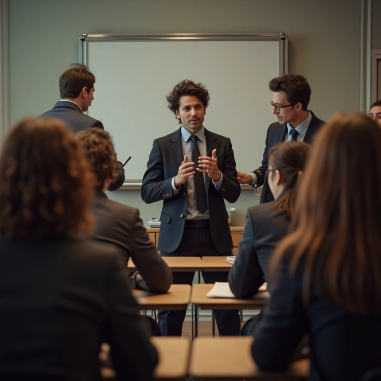 Discussão em sala de aula sobre a importância da Revolução Francesa hoje.