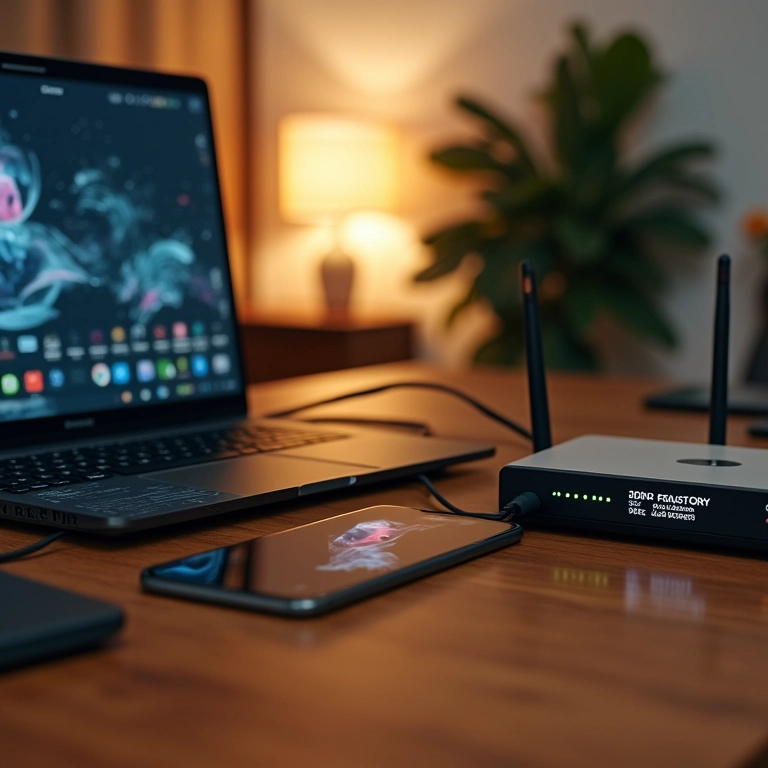 Dispositivos conectados a uma rede doméstica com endereços IP privados.