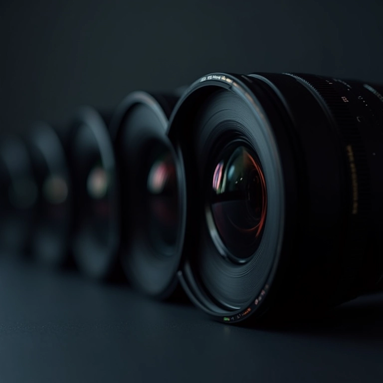 Diversas lentes para astigmatismo em close-up.