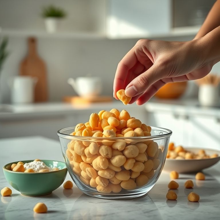 Doce de amendoim sendo preparado com adoçante, alternativa saudável.