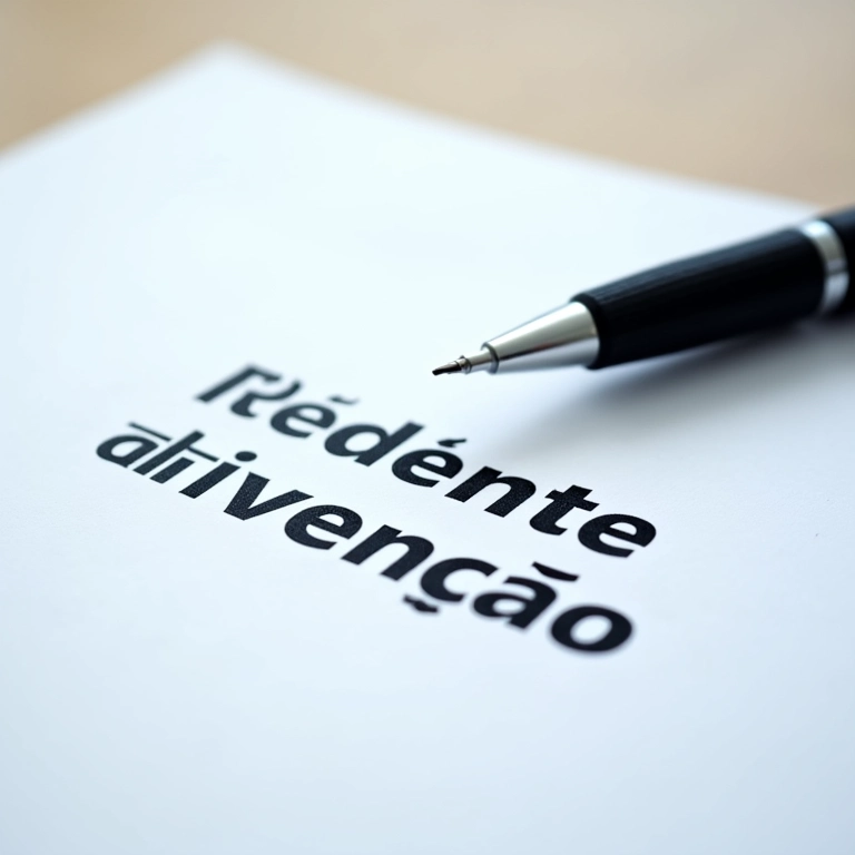 Documento de patente de invenção (PI) em close-up com caneta, representando a proteção de novas ideias.