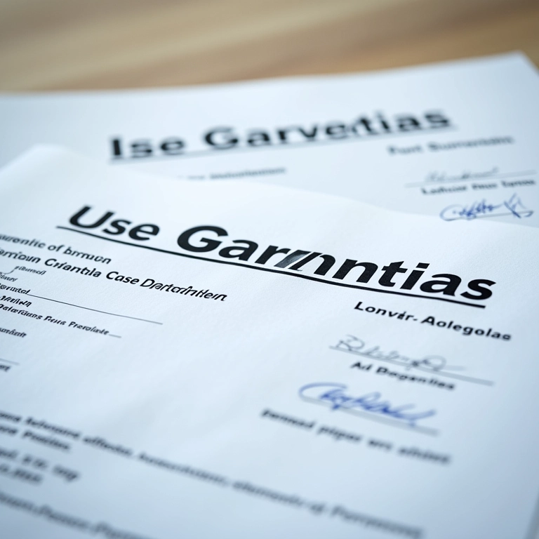 Documentos com selos e assinaturas representando garantias de empréstimo.