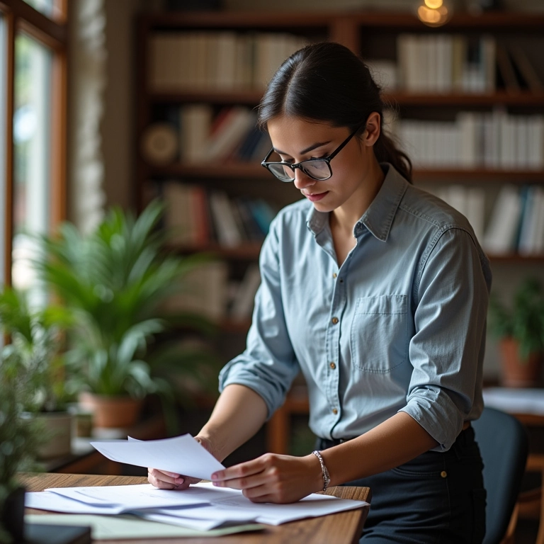 Dono de loja documentando processo de troca.