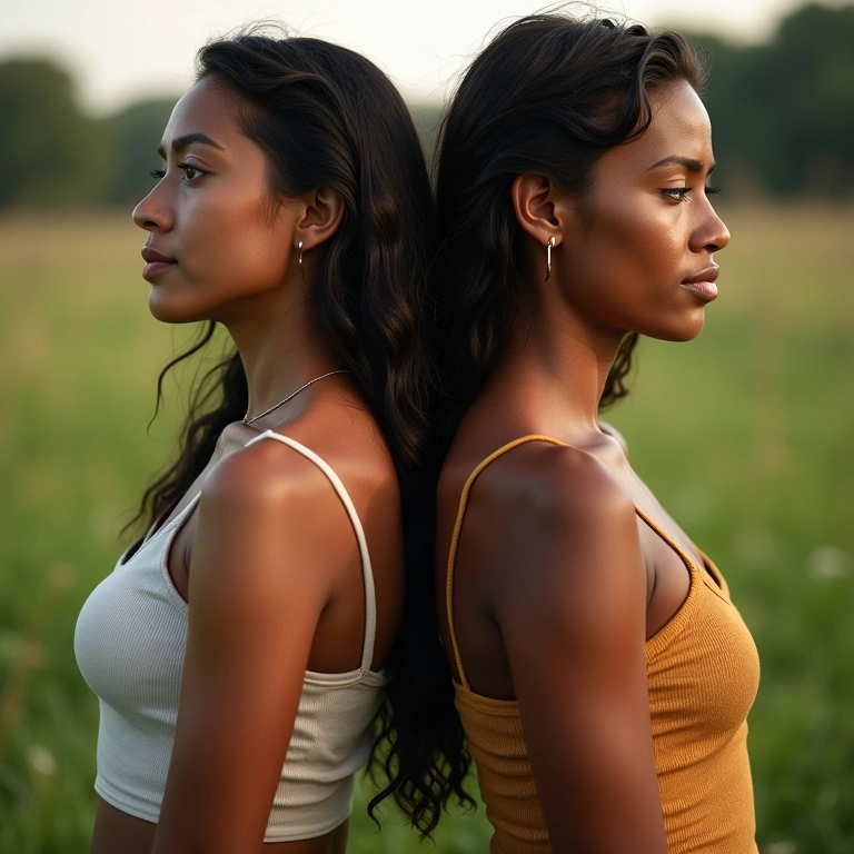 Duas pessoas brasileiras com expressões de gênero distintas, representando a diferença entre expressão e identidade.